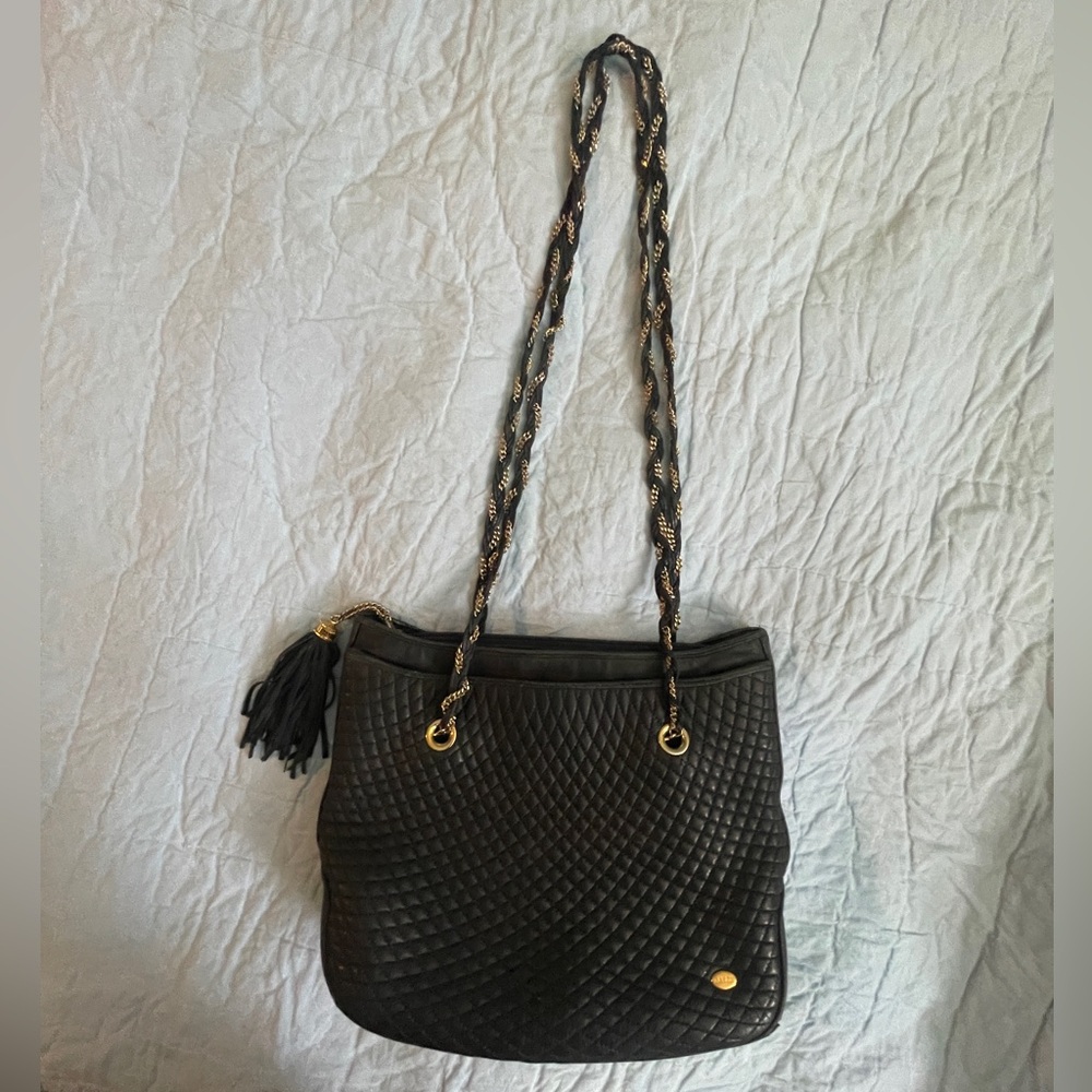 BALLY Navy Quilted Shoulder Bag